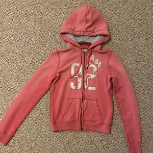 Abercrombie and Fitch pink zip hoodie size medium